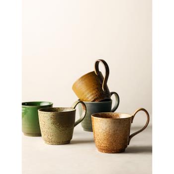 九土手工粗陶咖啡杯復古陶瓷馬克杯下午茶茶具家用情侶杯子精致