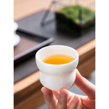羊脂玉陶瓷茶杯創意葫蘆主人杯白瓷功夫茶具家用品茗杯聞香杯單杯