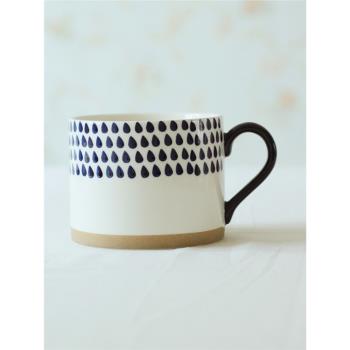 秋野家手繪陶瓷杯釉下彩馬克杯大容量日式牛奶杯咖啡杯燕麥杯帶蓋