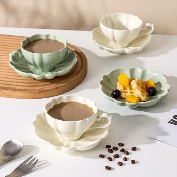 歐式中古咖啡杯碟套裝創意花型下午茶奶油杯子精致陶瓷法式馬克杯