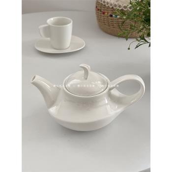 糖小姐 法式ins陶瓷水壺家用白色泡茶茶具簡約餐廳過濾耐熱茶壺