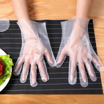 抽取式一次性手套加厚耐用食品級餐飲廚房烘焙吃龍蝦透明薄膜手套