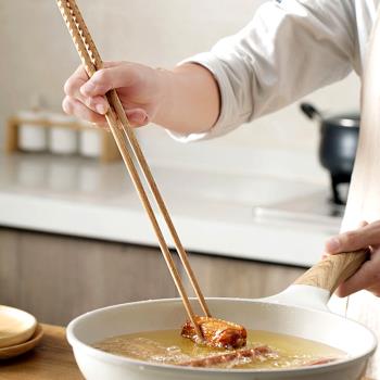 櫸木家用廚房撈面耐高溫防燙筷子