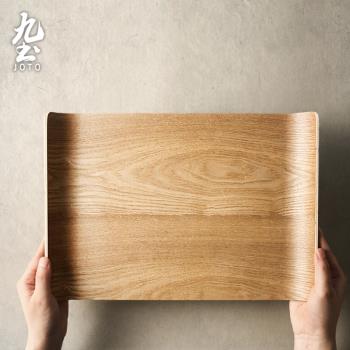 九土日式手工實木制托盤收納盤茶盤長方形簡約水果點心盤創意家用