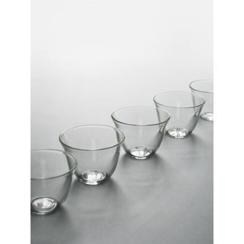 九土手工吹制玻璃杯品茗杯禪意器日式茶道手作透明功夫茶具小杯子