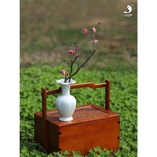 大魚美器 影青宋式瓶 宋式美學手工陶瓷花瓶小號花器茶席花插花道
