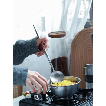 創意304不銹鋼沙拉勺叉子家用沙律更長柄公用勺叉分餐喝湯高級感