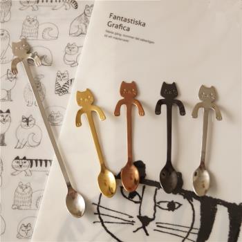 貓部雜貨日本可愛咖啡勺不銹鋼
