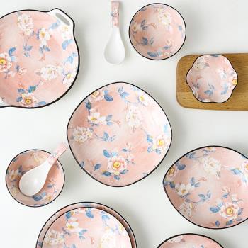 日式餐具飯碗菜盤多人組合家用創意碗碟套裝網紅ins湯碗飯碗魚盤