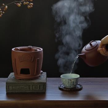 潮州燒碳工夫茶爐風爐紅泥爐木炭溫茶爐中式復古橄欖炭爐涼爐煮茶