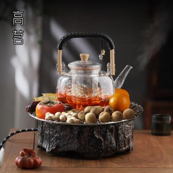 圍爐煮茶全套中式靜音電陶爐煮茶器室內泡茶烤茶家用玻璃煮茶壺