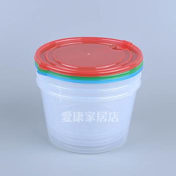 圓形食品級塑料保鮮盒密封型飯盒大容量飯盒泡面盒帶透氣孔1000ml