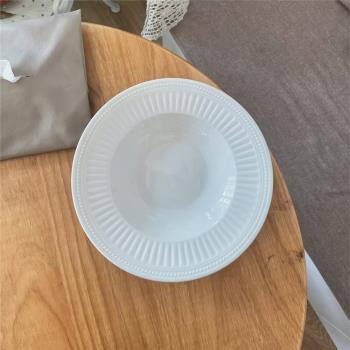 ins簡約盤子草帽湯盤義大利面餐盤牛排盤咖哩飯盤家用菜盤釉下彩