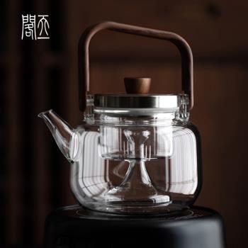 天一閣丨日式玻璃煮茶壺耐高溫蒸煮兩用提梁壺大容量電陶爐煮茶器
