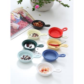 瓷引力 日式陶瓷醬油調料碟醋碟創意小吃碟蘸料碟家用調味手柄碟