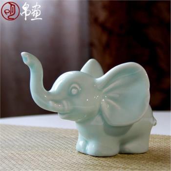 客廳陶瓷大象工藝品擺件小件景德鎮茶寵茶室可愛創意家居裝飾