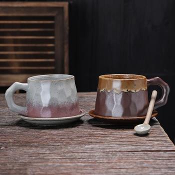 水杯陶瓷日式復古咖啡杯子辦公室粗陶馬克杯手工茶杯大容量高檔
