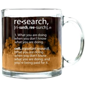 Research definition定義研究生日禮物玻璃杯咖啡馬克杯子茶水Mug