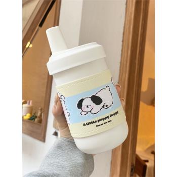 高顏值奶茶隨行吸管保溫杯316內膽不銹鋼少女心可愛便攜簡約水杯