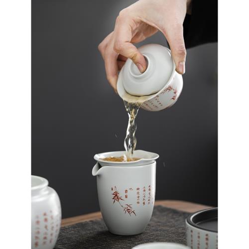 復古蘇打灰釉茶壺套裝禮盒蓋碗茶具套裝家用壺250ml小套茶杯日式