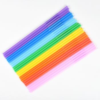 彩色藝術吸管 兒童幼兒園手工粘貼編制材料diy創意吹畫彎頭吸管