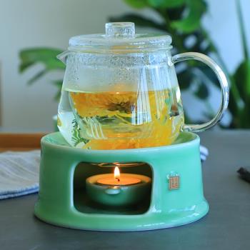 冰裂紋保溫蠟燭加熱器陶瓷茶壺