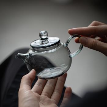 玻璃茶壺 耐高溫煮茶器溫茶壺 泡綠茶沖花茶過濾透明小茶壺單壺