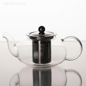 玻璃透明不銹鋼過濾中款茶壺家用沖茶器茶壺耐熱泡花茶茶壺不銹鋼
