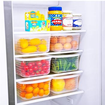 日本進口 長方形大容量塑料保鮮盒冰箱收納整理盒 冷凍密封保鮮盒