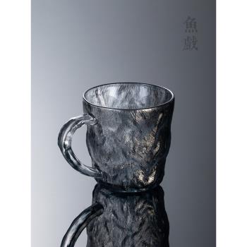 玻璃茶杯馬克杯冰川玻璃杯ins風高顏值辦公室日式花茶杯喝水杯子