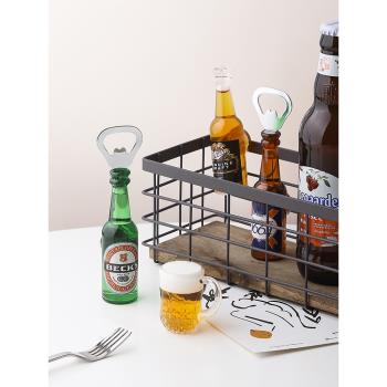 態生活啤酒創意酒瓶造型啟瓶器酒吧餐廳瓶起子3d立體冰箱貼開瓶器