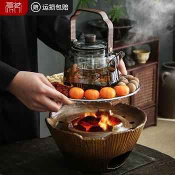 圍爐煮茶一套家用室內炭火爐煮茶器玻璃罐罐茶壺泡茶燒烤碳爐茶具