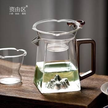 玻璃茶漏一體高檔日式套裝公道杯