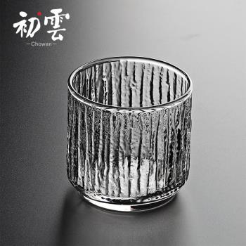 {給你我的小豎紋}初雲設計新品玻璃杯子威士忌酒杯茶杯侘寂玻璃杯
