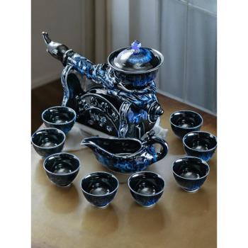 宮廷風家用懶人半自動功夫茶具套裝大筆發財辦公室窯變泡茶茶器ml