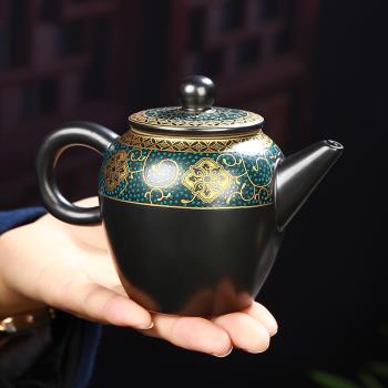 陶瓷復古茶壺功夫茶具套裝中式過濾大號提梁單壺泡茶器沏茶壺蓋碗