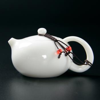 羊脂玉茶壺陶瓷泡茶單壺大紅袍西施壺紅茶茶具套裝功夫白瓷泡茶器