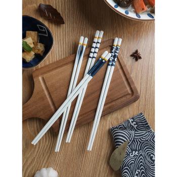 TINYHOME日式青禾陶瓷筷子單雙裝家用防滑防霉耐高溫高檔快子套裝