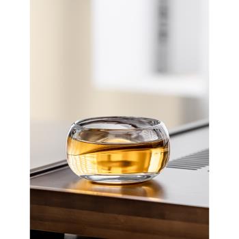 90ml水晶禪定杯茶杯主人杯單杯茶具加厚玻璃品茗琉璃杯高檔不燙手