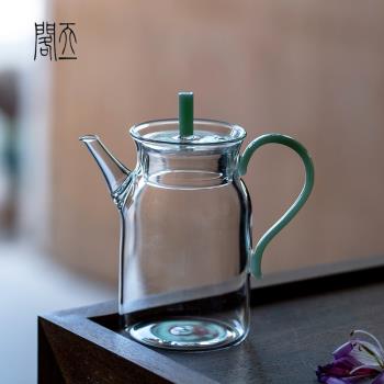 天一閣丨仿宋耐熱玻璃壺綠茶壺日式小號冷泡茶壺泡茶器家用花茶壺