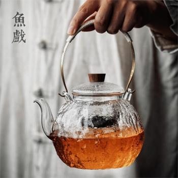玻璃蒸煮茶壺耐高溫大容量煮茶器泡茶提梁燒水壺日式電陶爐套裝