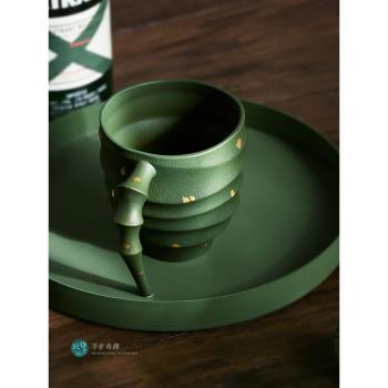玩物志【只此青綠】原創設計陶瓷馬克杯 410ML拿鐵咖啡杯茶水杯