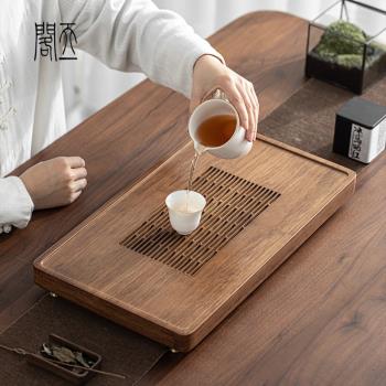 天一閣丨日式重竹茶盤家用抽屜式儲水排水雙用干泡盤大號茶臺茶幾