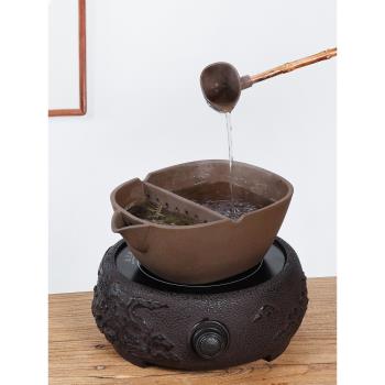 古道坊紫砂合璧煮茶碗陶瓷古法煮茶器潮州麥飯石中式電陶爐茶具
