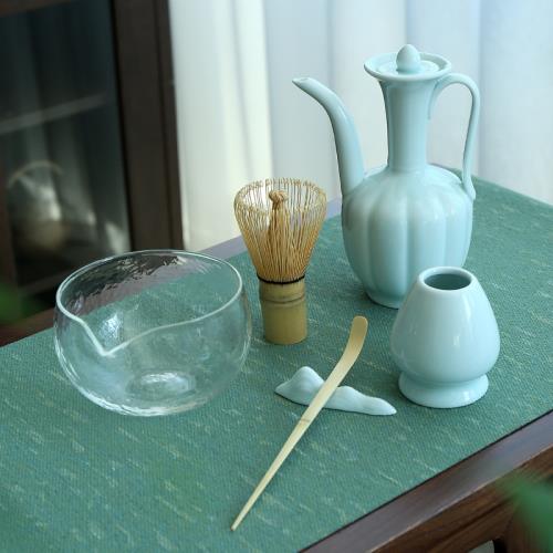 宋代點茶執壺茶藝湯瓶青瓷溫酒壺復古中式宋代陶瓷手執壺茶壺茶具|茶壺