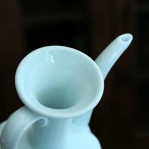 宋代點茶執壺茶藝湯瓶青瓷溫酒壺復古中式宋代陶瓷手執壺茶壺茶具|茶壺