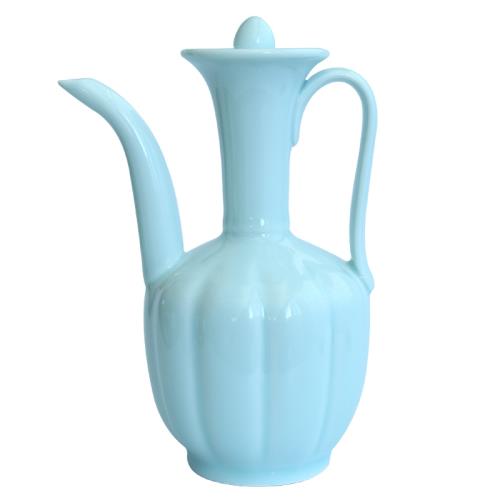 宋代點茶執壺茶藝湯瓶青瓷溫酒壺復古中式宋代陶瓷手執壺茶壺茶具|茶壺