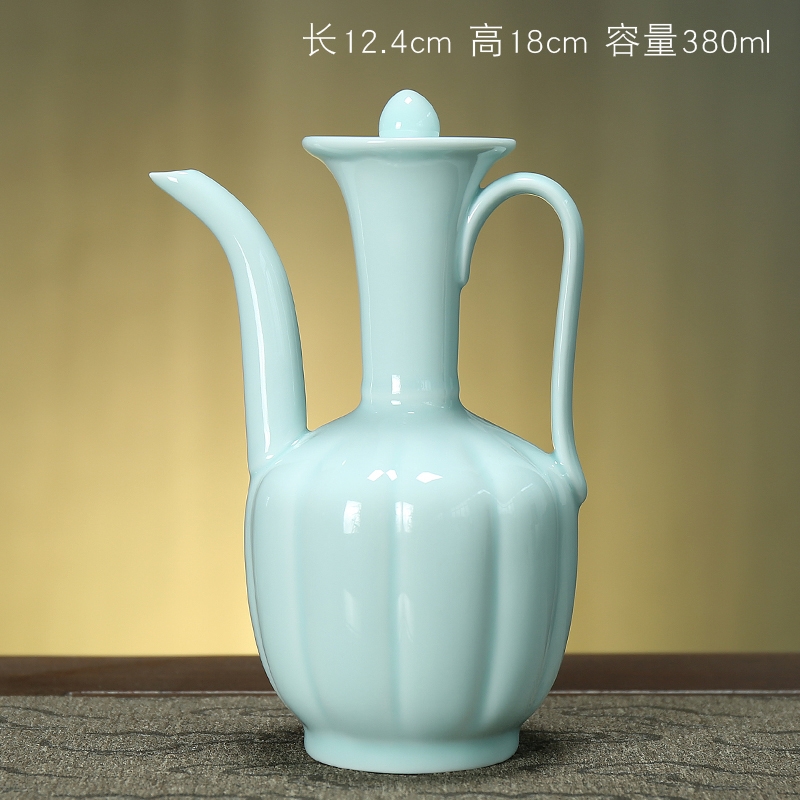 南宋時代　青磁　越州窯水注　執壺　茶壺　酒器　水滴　水指(F-105) 南宋時代 青磁 越州窯水注 執壺 茶壺 酒器 水滴 水指(