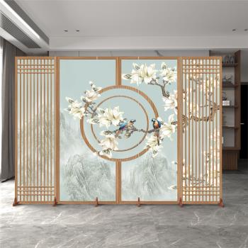 新中式國風仿古屏風隔斷辦公室家用臥室客廳玄關移動推拉折疊折