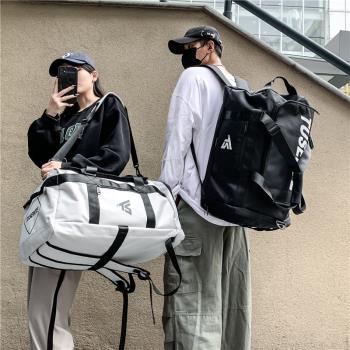 韓版大容量雙肩包男潮酷背包防潑水可斜跨三用旅行包書包女休閑風
